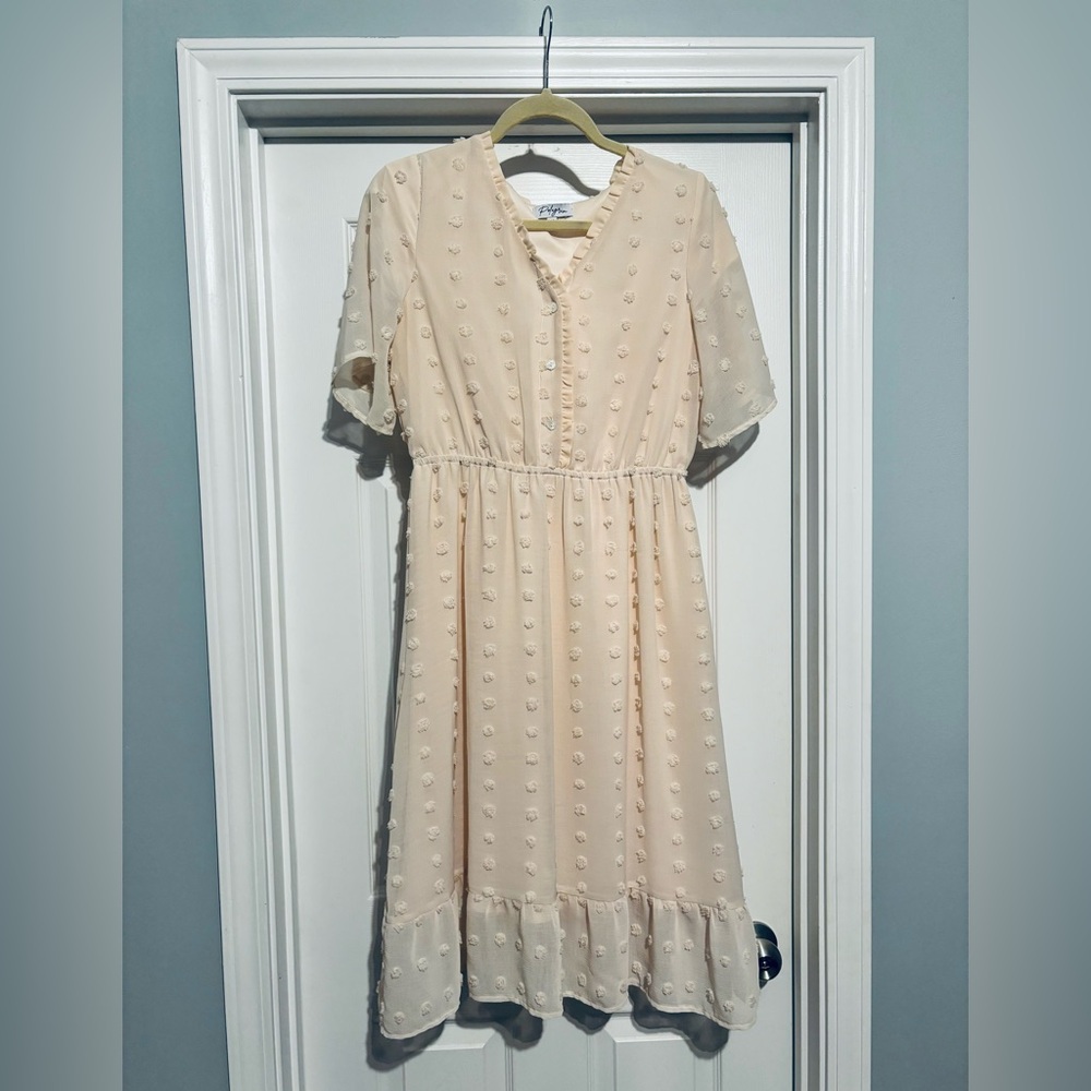 Cream Swiss Dot dress from Piper & Scoot